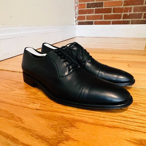 Bruno Magli Men 11 Derby Dress Shoes Black Leather Italy Bologna Made main image 11